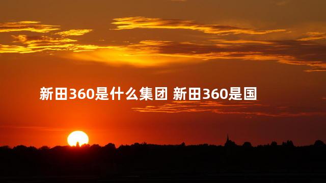 新田360是什么集团 新田360是国企吗